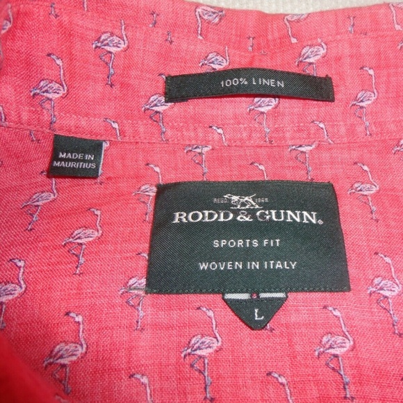 RODD & GUNN Hans Bay Regular Fit Flamingo Print 09/24 - Picture 9 of 9